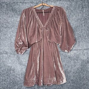 Free People‎ Women's Portia Velvet Mini Dress in Winter Bloom- Sz XS